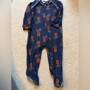 Genuine Merchandise Navy and Orange Detroit Tigers Footed One-Piece